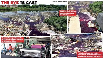 A river turns red Pollution bleeds Hindon